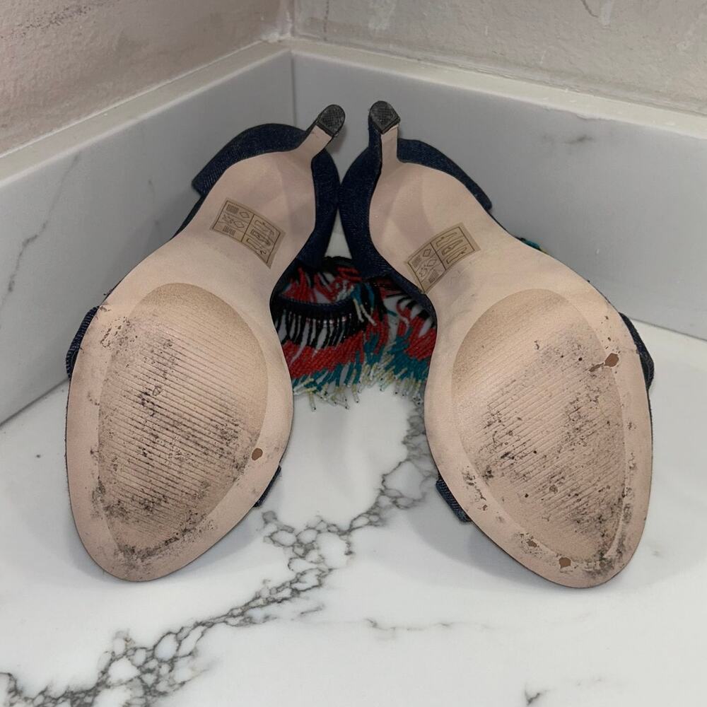 Aldo Denim Heel With Beaded Detail Women's Size 7.5 - Picture 10 of 10